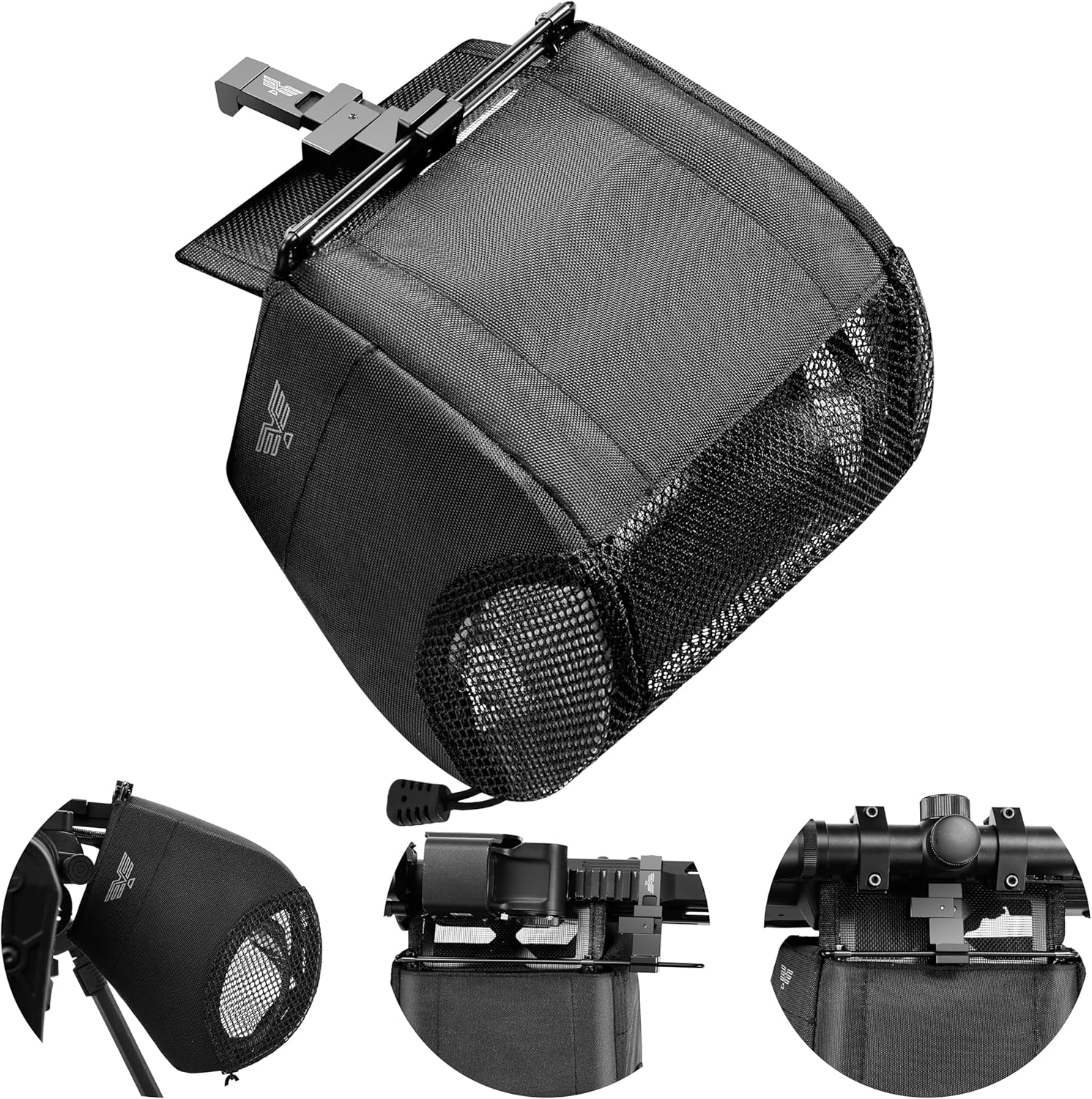 Visiofire Spring-Loaded Brass Catcher for Picatinny Rail| Shell Catcher with 304SS Mesh| Ar Brass Catcher with Zippered Bottom| Heat-Resistant Shell Catcher| Quick-Release Brass Catcher